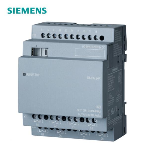LOGO! DM16 24R expansion module, PS/I/O: 24 V DC/24 V DC/relay, 8 DI/8 DO, 4 MW for LOGO! 8